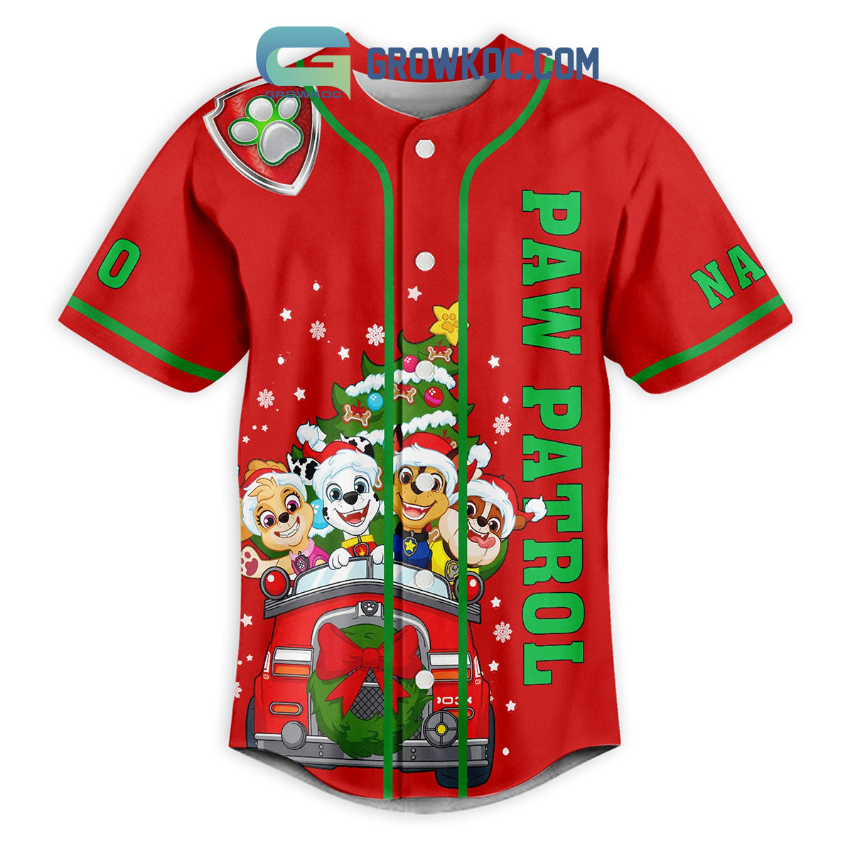 Paw Patrol Have A Pawsome Christmas Holiday Custom Name Number Baseball Jersey