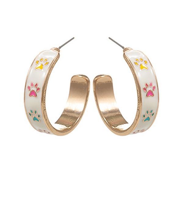 Paw Pattern Hoop Earrings T-Shirts, Hoodie, Sweatshirt | WearSparks.com
