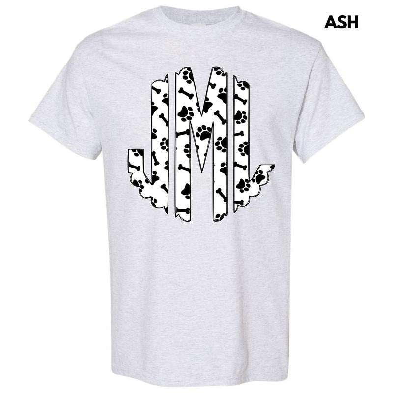 Paws & Bones Monogram Gildan Short Sleeve T-Shirt 'NLB' Hoodie, Sweatshirt | WearSparks.com