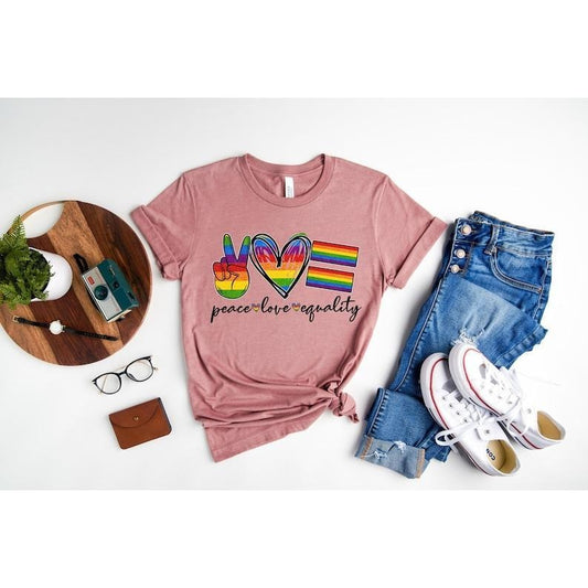 Peace Love Equality Shirt, Rainbow Flag Shirt, Gay Pride Shirt, Pride Month Shirt, Gay Rights Shirt, Gay Rainbow Shirt,...