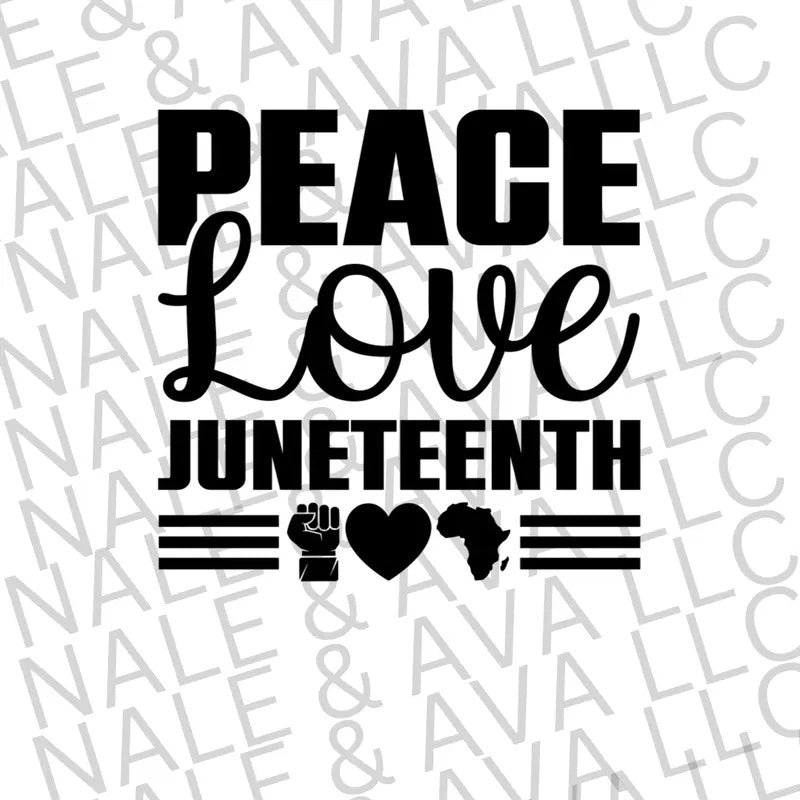 Peace Love Juneteenth Screen Print Transfer T-Shirts, Hoodie, Sweatshirt | WearSparks.com