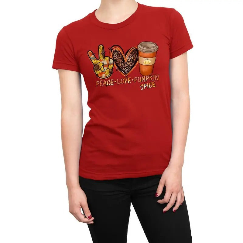 Peace Love Pumpkin Spice Halloween Fall T-Shirt Hoodie, Sweatshirt | WearSparks.com