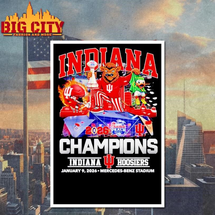Peach Bowl Champions 2026 Indiana football mascot Shirt
