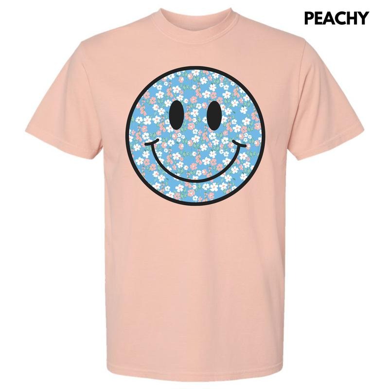 Peachy Blooms Happy Face Comfort Colors T-Shirt 'NLB' Hoodie, Sweatshirt | WearSparks.com