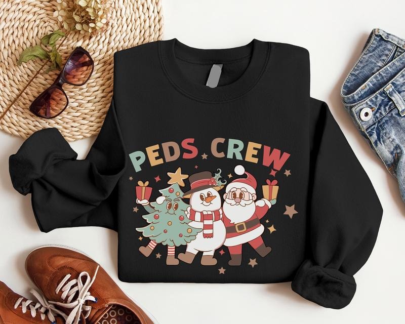 Peds Nurse Sweatshirt, Matching PEDS Crew Hoodie, Pediatric Christmas Gift Sweater, Nursing School Team Holiday Hoodie,...