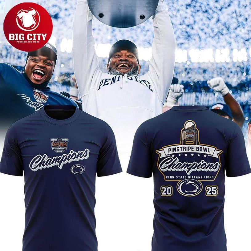 Penn State Nittany Lions Pinstripe Bowl Champions 2025 NCAA Two Sided Shirt