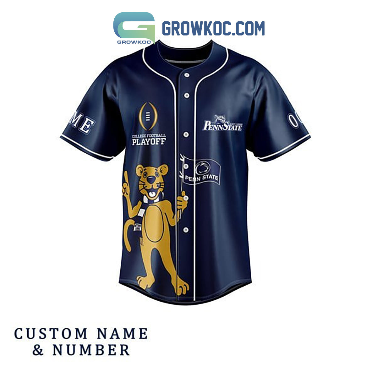 Penn State Nittany Lions Chick-fil-APeach Bowl Personalized Baseball Jersey Navy