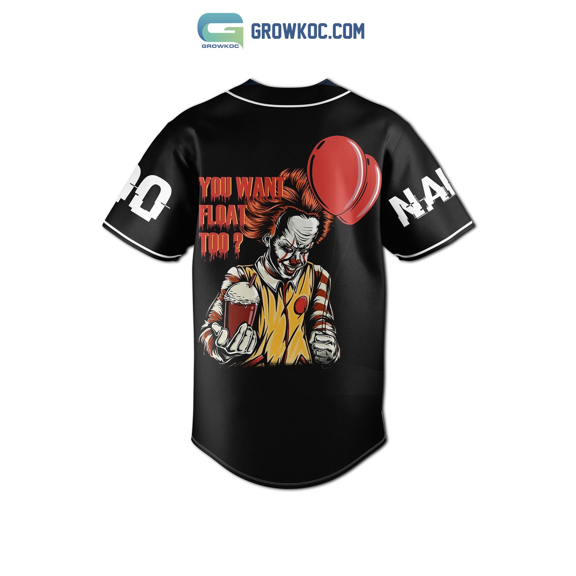 Pennywise You Want Float Too Personalized Baseball Jersey