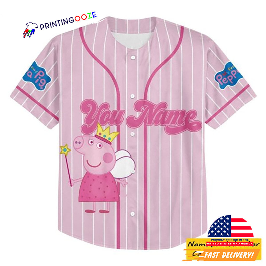 Peppa Pig Personalized Kids Baseball Jersey