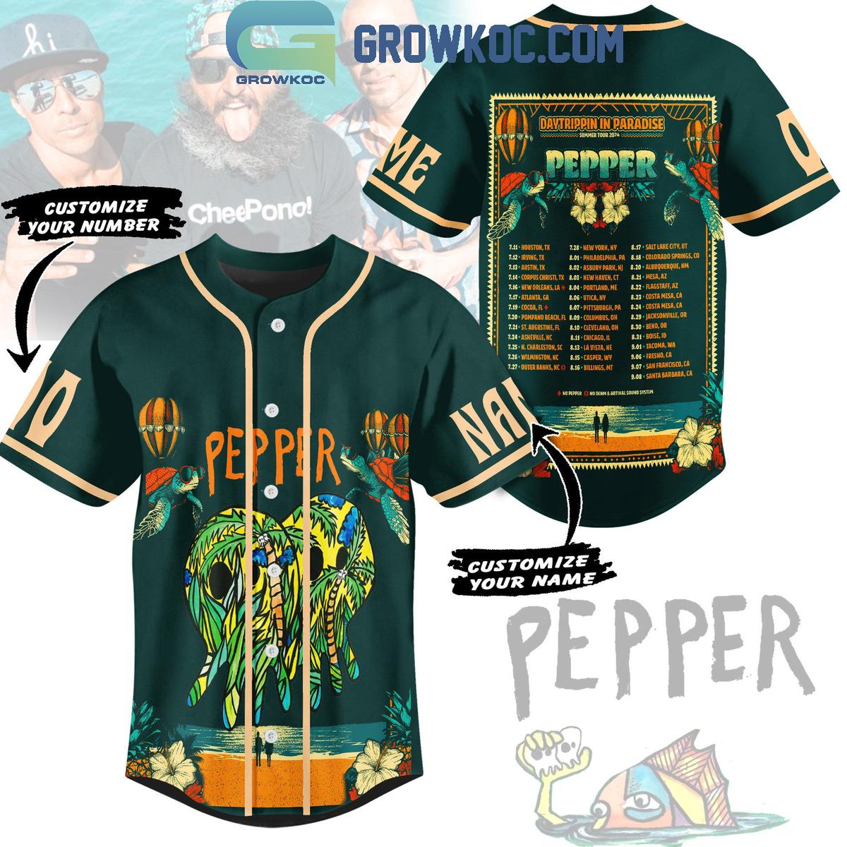 Pepper Daytrippin In Paradise Summer Tour 2024 Personalized Baseball Jersey