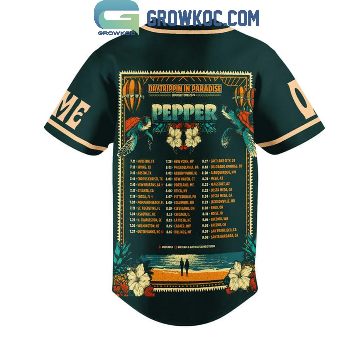 Pepper Daytrippin In Paradise Summer Tour 2024 Personalized Baseball Jersey
