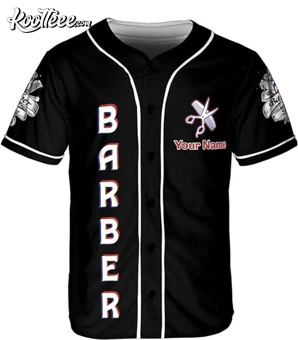 Personalized Barber Shop Baseball Jersey