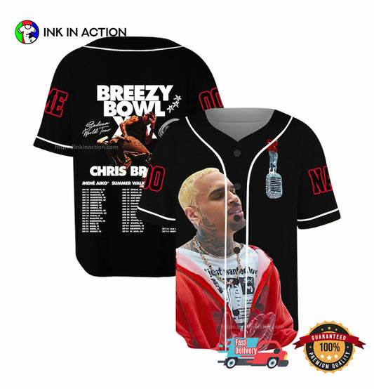 Personalized Chris Brown Breezy Bowl Baseball Jersey