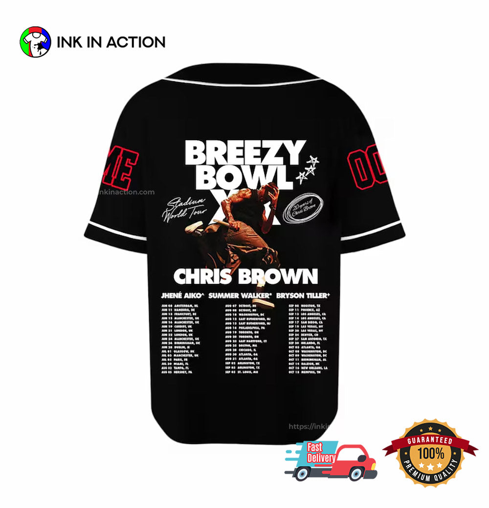 Personalized Chris Brown Breezy Bowl Baseball Jersey