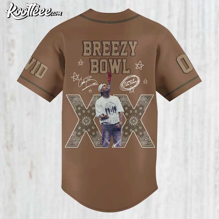 Personalized Chris Brown Breezy Bowl XX Brown Baseball Jersey