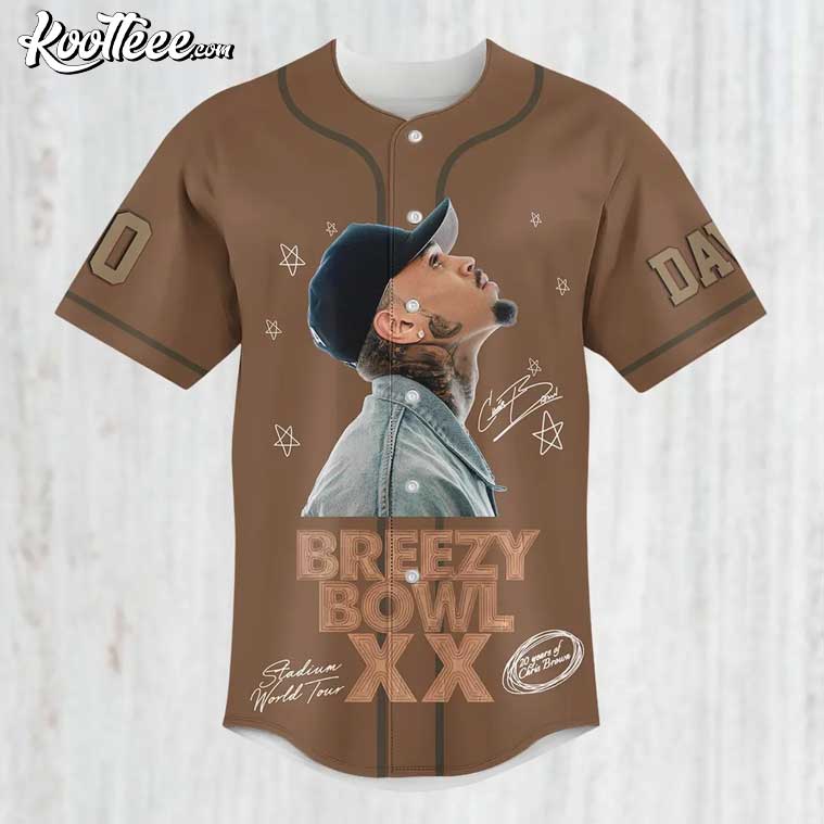 Personalized Chris Brown Breezy Bowl XX Brown Baseball Jersey