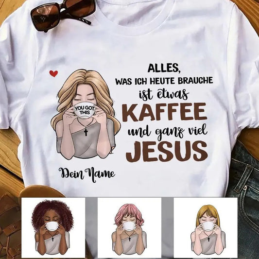 Personalized Coffee Jesus Girl German Kaffee Jesus  T Shirt AP141 95O58 Hoodie, Sweatshirt | WearSparks.com