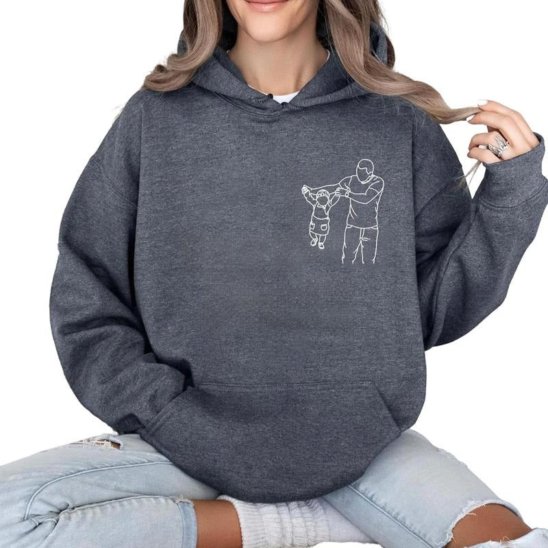 Personalized Dad Hoodie With Photo, Personalized Dad Portrait Sweatshirt, Dad Hoodie Gift, Custom Fathers Day Shirts With...