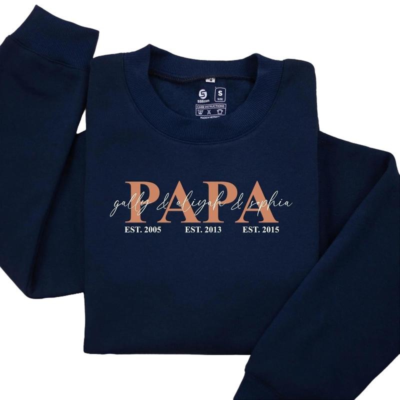 Personalized Dad Hoodie with Child's Names and Year, Personalized Dad Shirt, Gift for Father, New Dad Gift, Father's Day...