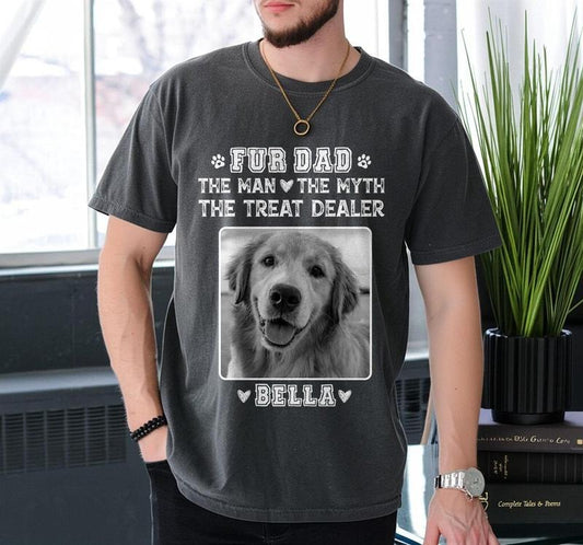 Personalized Dog Dad Shirt with Pet Name and Photo, Funny Dog Dad Shirt, Custom Dog Photo Shirt, Father's Day Dog Dad...