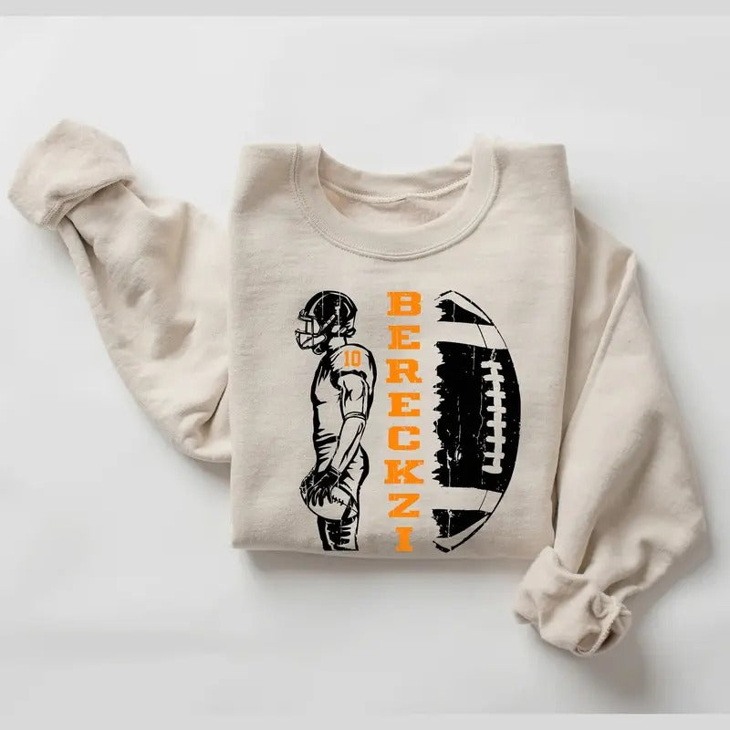 Personalized Football Sweatshirt - Adult Youth Team Name Football Player Tee - Football Cheerleader shirt