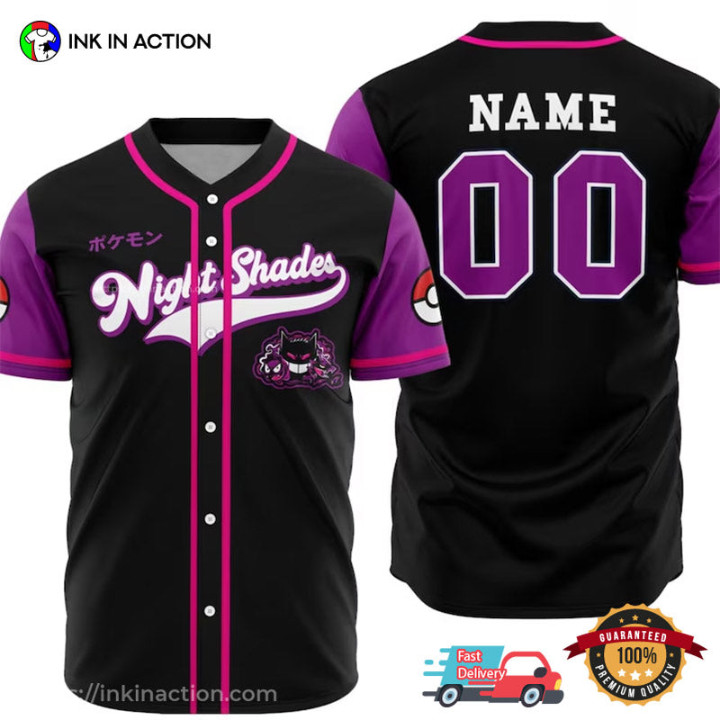 Personalized Gengar Night Shades Japan Baseball Jersey