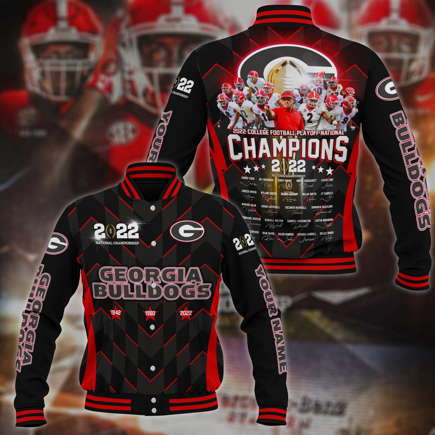 Georgia Bulldogs National Championship 2022 custom Personalized baseball jacket