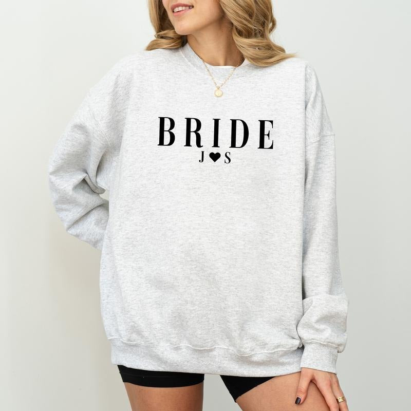 Personalized Gift For Bride, Custom Name Couple Sweater, Bride Sweatshirt, Engagement Gift, Unique Bridal Shower Gift,...