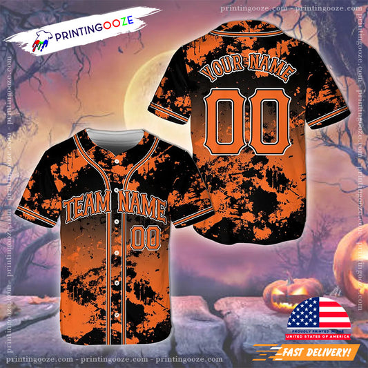 Personalized Halloween Spooky Vibes Baseball Jersey