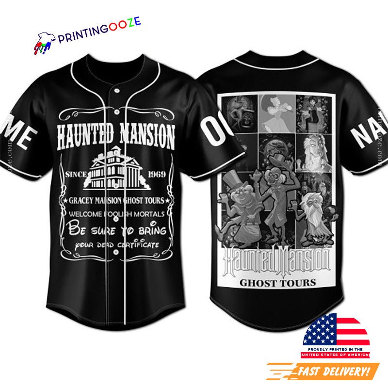 Personalized Haunted Mansion Ghost Tours Baseball Jersey
