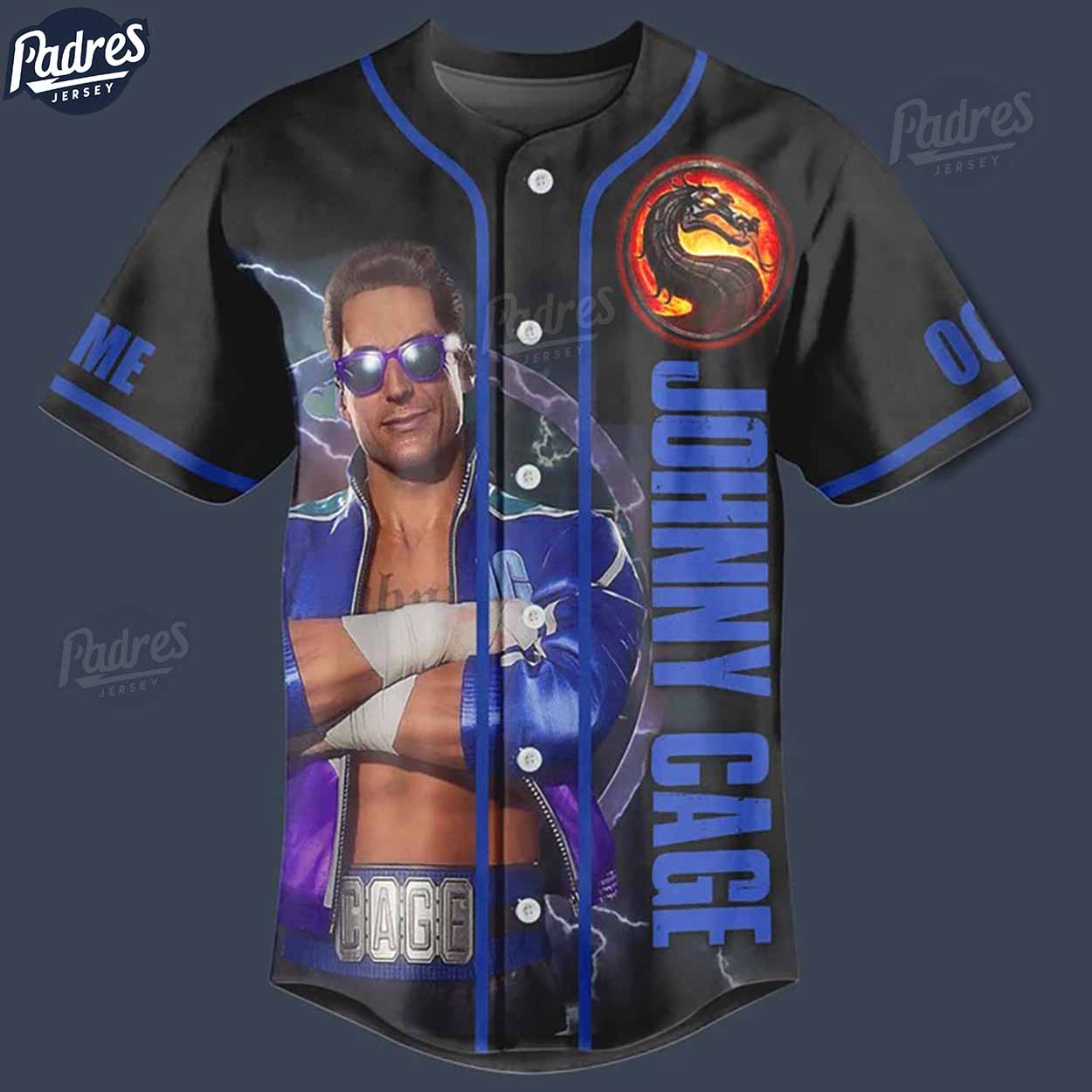 Personalized Johnny Cage Mortal Kombat Baseball Jersey - Padres Jersey Oasis: Elevate Your Baseball Style Game... (Image 2)