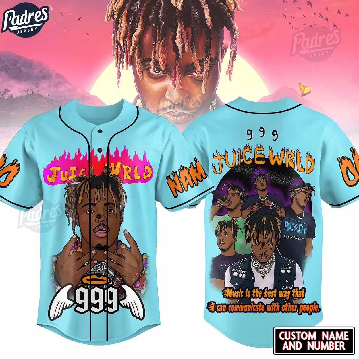 Personalized Juice Wrld Baseball Jersey - Padres Jersey Oasis: Elevate Your Baseball Style Game T-Shirts,... (Image 1)