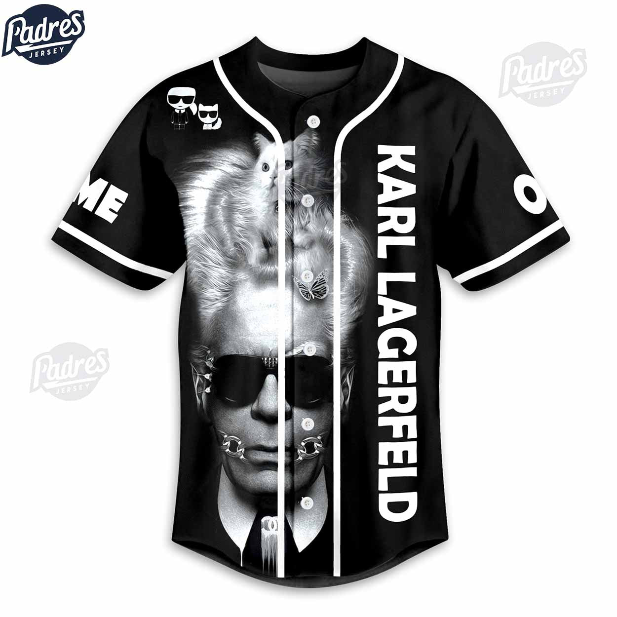 Personalized Karl Lagerfeld Baseball Jersey Style - Padres Jersey Oasis: Elevate Your Baseball Style Game... (Image 2)