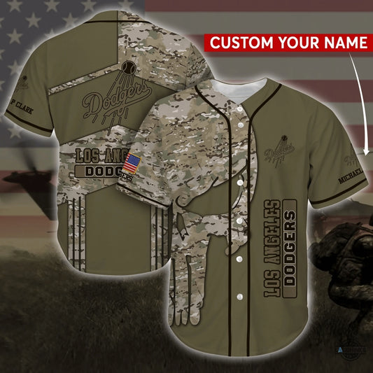 Personalized Los Angeles Dodgers Mlb Camo Baseball Jersey Shirt La Dodgers 2024 All Over Printed Military Uniform Shirts Mlb Shop Gift For Shohei Ohtani Fans