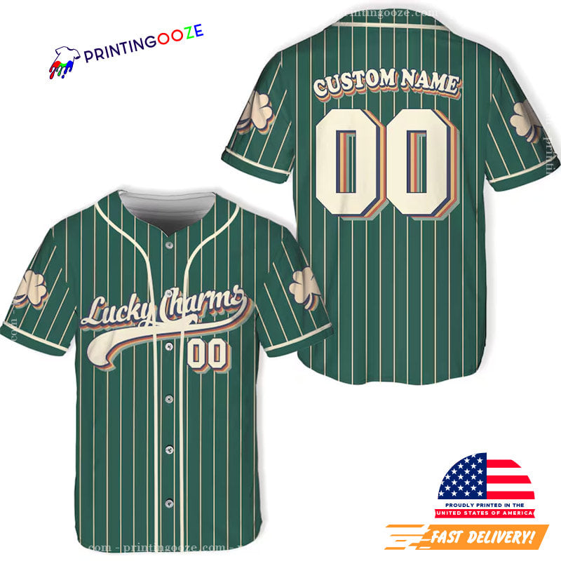 Personalized Lucky Charms St Patrick’s Day Baseball Jersey