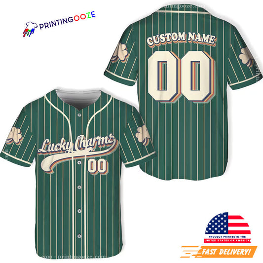 Personalized Lucky Charms St Patrick’s Day Baseball Jersey