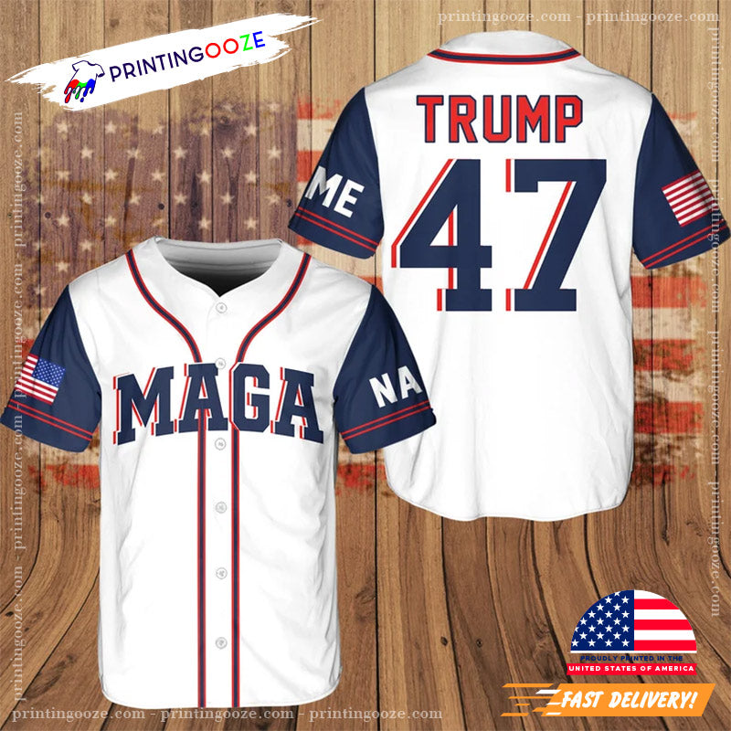 Personalized MAGA Trump Support Baseball Jersey
