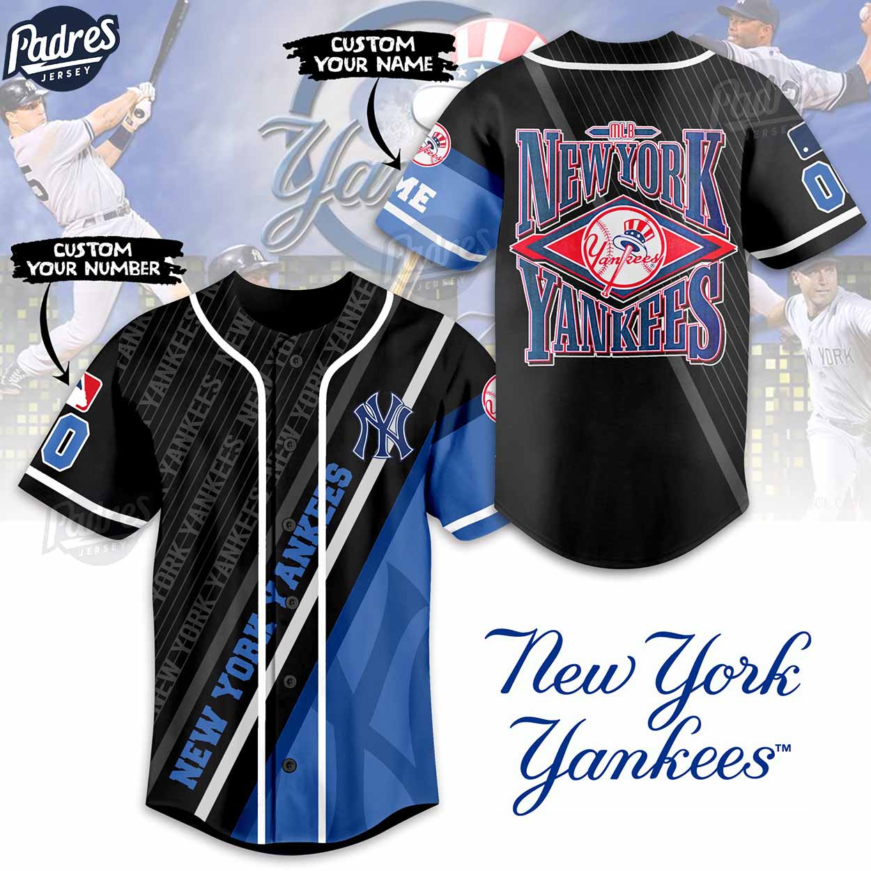 Personalized MLB New York Yankees Baseball Jersey Shirt (Image 1)