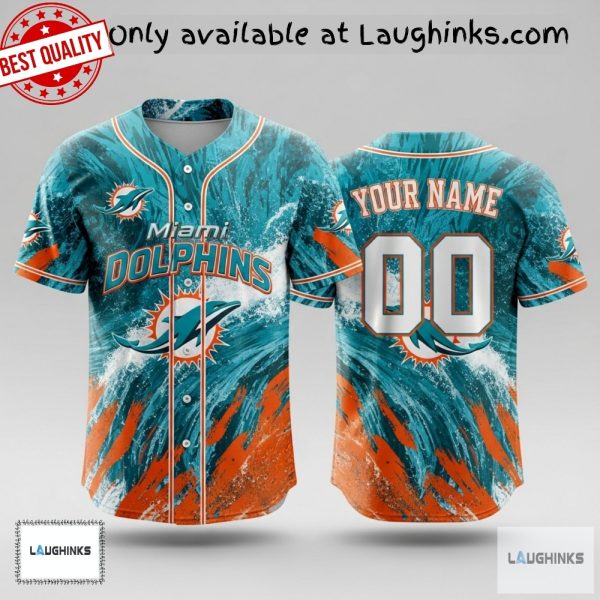 Personalized Miami Dolphins Baseball Jersey Shirt