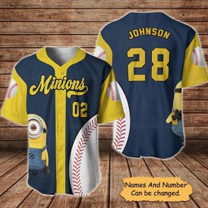 Personalized Minions Baseball Jersey, Minions Baseball Shirts, Minions Lover Shirt, Minions Movie Shirt