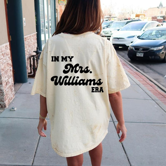 Personalized Mrs Shirt, In My Mrs. Era #2, Retro Custom Bride Shirt, Honeymoon Tee, Bachelorette Gift Shirts, Trendy Wife...