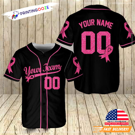 Personalized Name For Breast Cancer Month Baseball Jersey