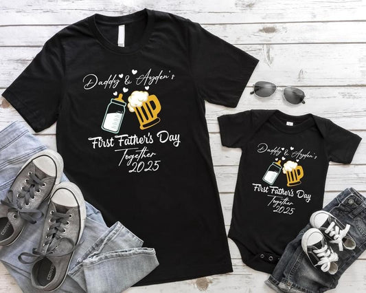 Personalized Our First Father's Day Shirt, Matching Shirt for Dad and Son, First Father's Day Matching Shirts, New Dad...