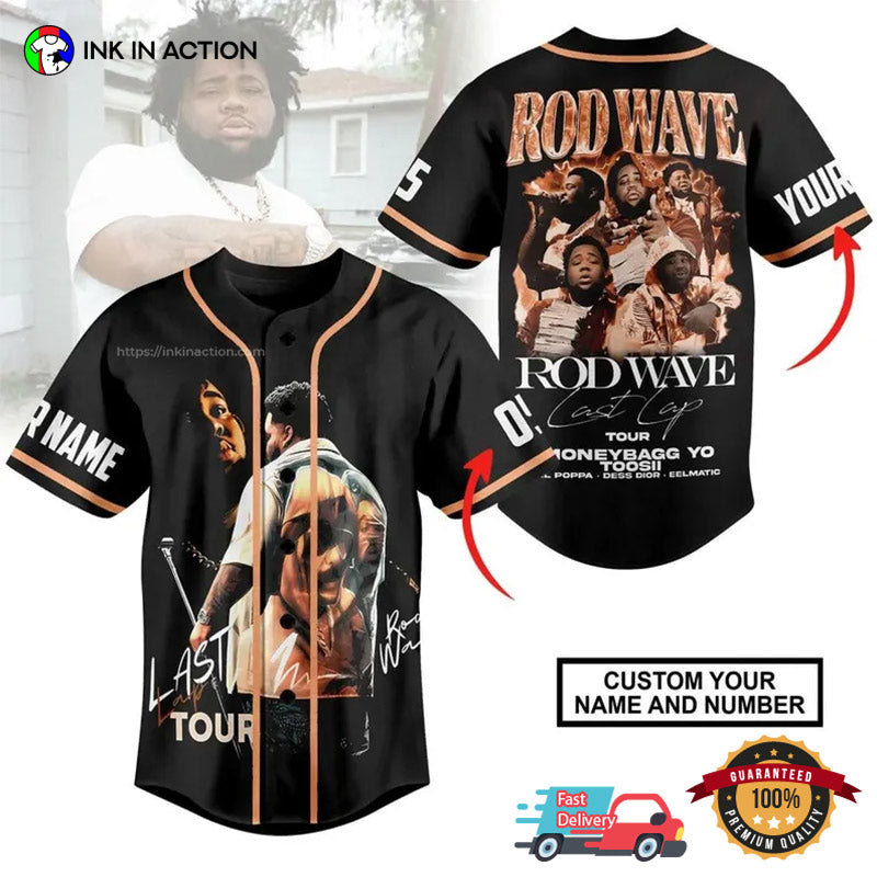 Personalized Rod Wave Last Lap Tour Baseball Jersey