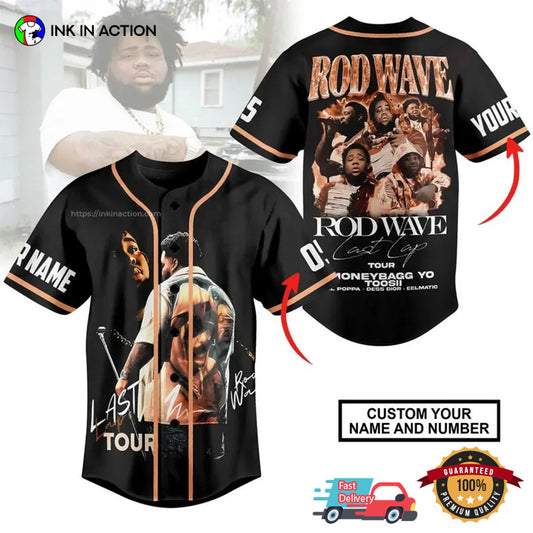 Personalized Rod Wave Last Lap Tour Baseball Jersey