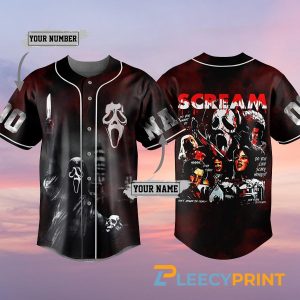 Personalized Scream Ghostface Baseball Jersey, Ghostface Halloween Jersey Shirt