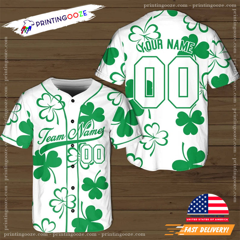 Personalized St Patrick’s Day Baseball Jersey, Custom Team Name Shirt