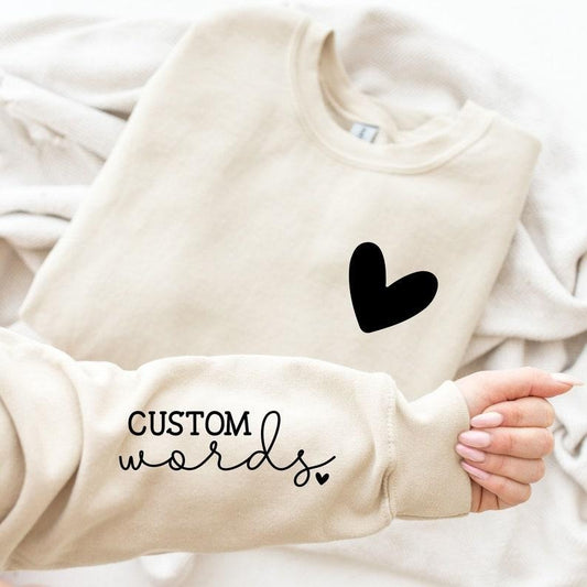 Personalized Sweatshirt Sleeve Design, Quotes Sweatshirt, Custom Sweatshirt, Positive Words Sweatshirt, Motivation...