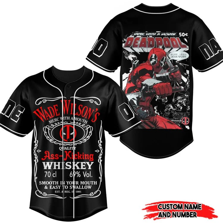 Personalized Wade Wilson’s Merc With A Mouth Deadpool Baseball Jersey - Padres Jersey Oasis: Elevate Your... (Image 1)
