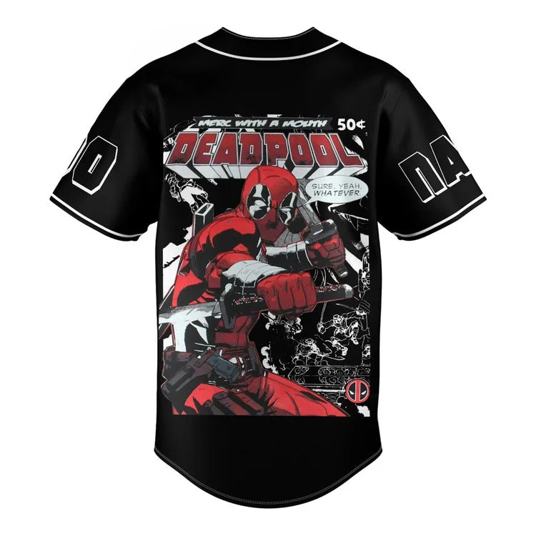 Personalized Wade Wilson’s Merc With A Mouth Deadpool Baseball Jersey - Padres Jersey Oasis: Elevate Your... (Image 2)